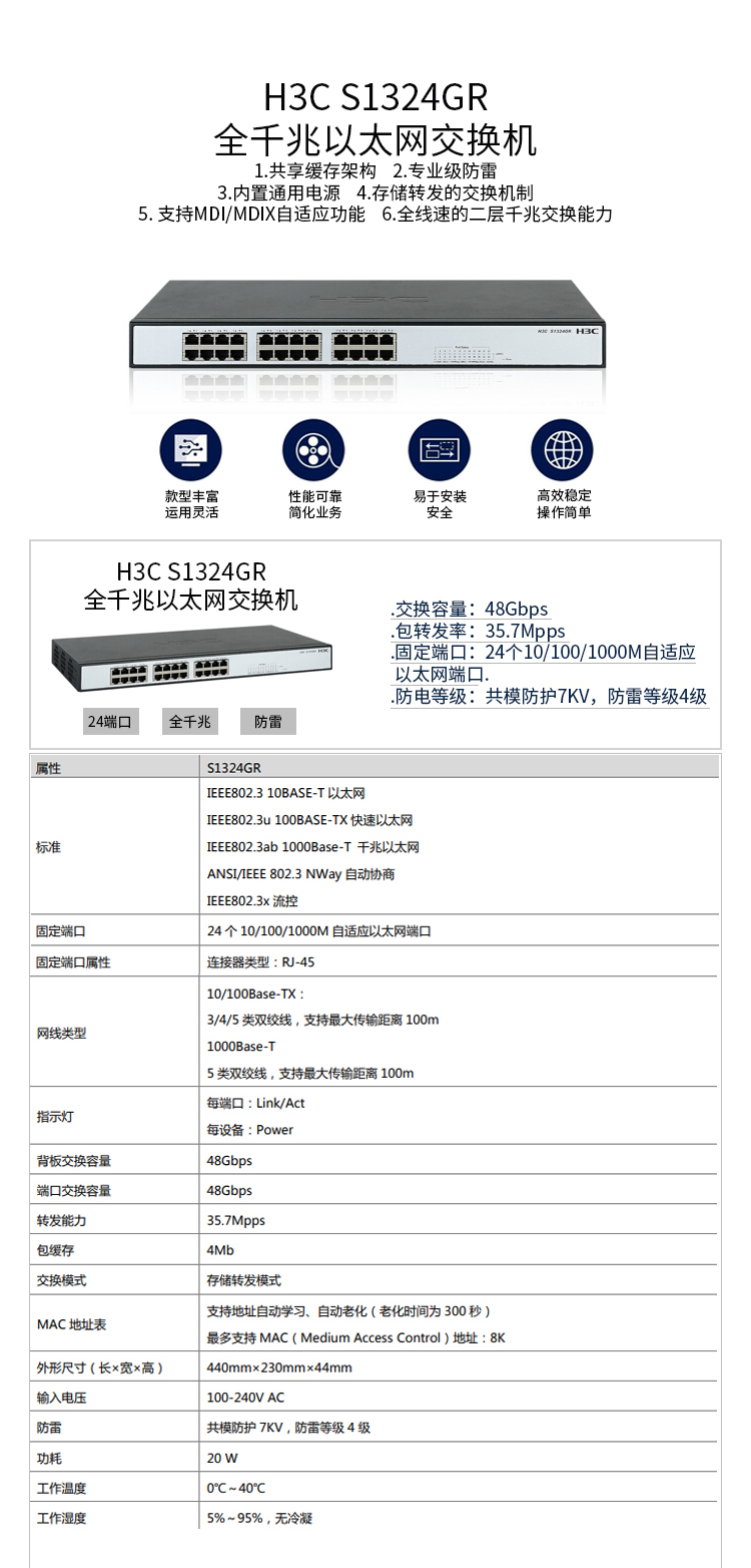 H3C交換機(jī)S1324GR